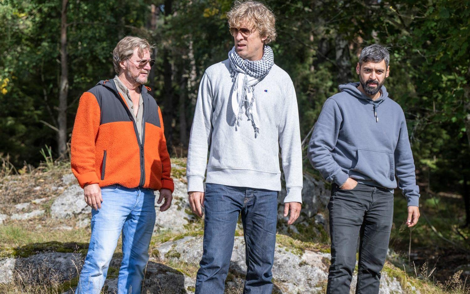 Skådespelarna Magnus Krepper, Jens Hultén och Ardalan Esmaili.